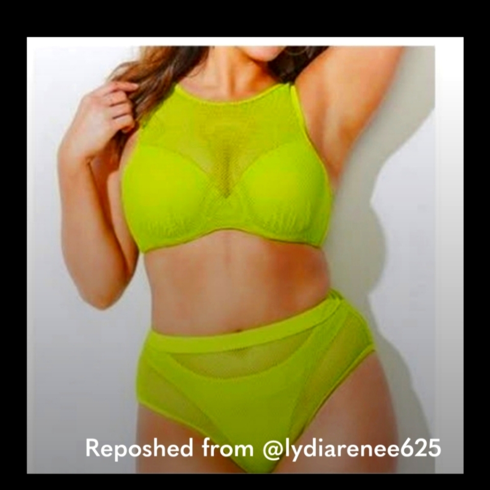 Swimsuits For All Gabifresh Lime Green Swimwear Bikini Size 16